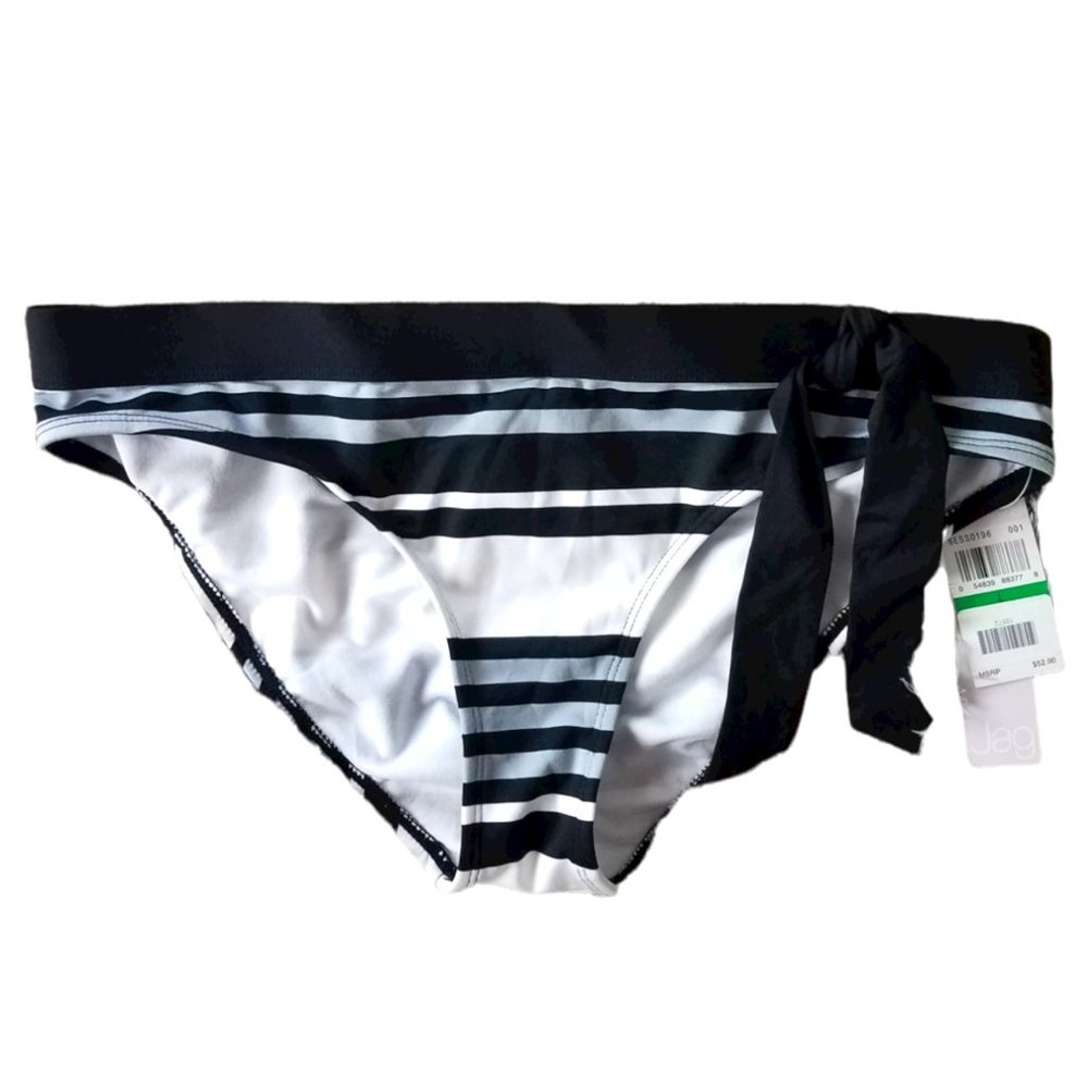 💖💖NWT JAG GRAY, BLACK, & WHITE STRIPED BIKINI BOTTOM